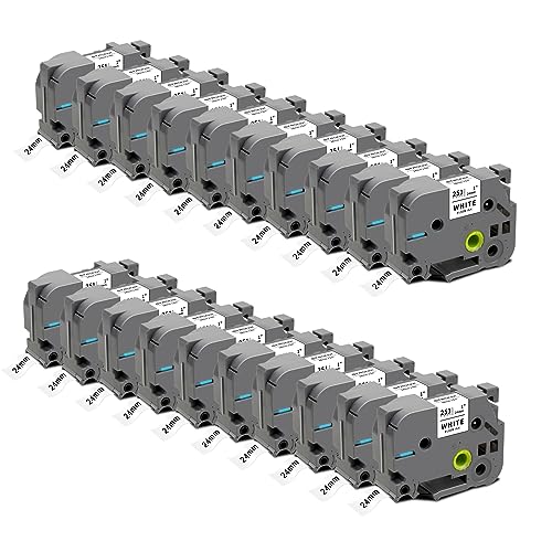 20x STRONIX Kompatibel Brother P-Touch Bänder 24mm TZe-251 TZ-251 AZe-251 Ub-251 Schwarz auf Weiß Schriftband für Brother Ptouch Cube Plus PT-D600VP PT-E500VP PT-P750W PT-P700 Beschriftungsgerät 20x STRONIX Kompatibel Brother P-Touch Bänder 24mm TZe-251 TZ-251 AZe-251 Ub-251 Schwarz auf Weiß Schriftband für Brother Ptouch Cube Plus PT-D600VP PT-E500VP PT-P750W PT-P700 Beschriftungsgerät von STRONIX