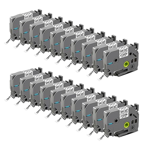 20x Kompatibel Brother P-Touch Bänder TZe-131 TZe Schriftband TZ-131 KZe-131 Ub-131 Cassette 12mm Schwarz auf Transparent für Brother Beschriftungsgerät Ptouch PT-H105 H100R H107B Cube Plus 20x Kompatibel Brother P-Touch Bänder TZe-131 TZe Schriftband TZ-131 KZe-131 Ub-131 Cassette 12mm Schwarz auf Transparent für Brother Beschriftungsgerät Ptouch PT-H105 H100R H107B Cube Plus von STRONIX