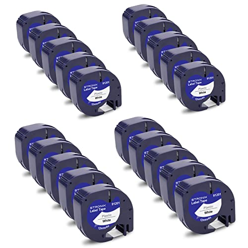 20x Kompatibel für Dymo Letratag Etikettenband 12mm x 4m Schwarz auf Weiß Kunststoff Schriftband 91221 91201 S0721660 S0721610 Letra Bänder für Dymo Gerät LT-100T 100H Plus XR 2000 200B 80 20x Kompatibel für Dymo Letratag Etikettenband 12mm x 4m Schwarz auf Weiß Kunststoff Schriftband 91221 91201 S0721660 S0721610 Letra Bänder für Dymo Gerät LT-100T 100H Plus XR 2000 200B 80 von STRONIX