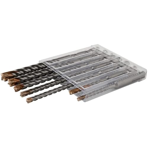 STROXX® SDS-Plus Hammerbohrer-Set |6-7tlg.| 4-Schneiden spiraligen Bohrkörper | Hartmetallspitze | Bohrer für Stahl Beton Granit | Schlagbohrer | Bohrersatz (7) von STROXX