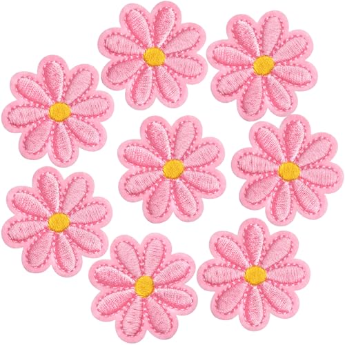 STSTR 8 Stück Blumen zum Aufbügeln, hellrosa, kleine Gänseblümchen-Applikation für Kleidung, niedliche bestickte Blumenapplikation, Blumenreparatur-Flicken für Taschen, Jeans, Hemden STSTR 8 Stück Blumen zum Aufbügeln, hellrosa, kleine Gänseblümchen-Applikation für Kleidung, niedliche bestickte Blumenapplikation, Blumenreparatur-Flicken für Taschen, Jeans, Hemden von STSTR