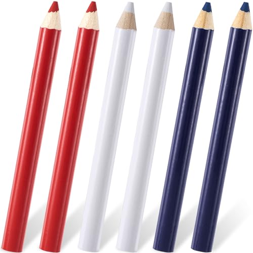 STSTR Stoff-Nähstifte, waschbar, kein Staub, Schneiderkreide, Markierstift zum Quilten, Basteln, Nähen, Weiß, Blau, Rot, 6 Stück STSTR Stoff-Nähstifte, waschbar, kein Staub, Schneiderkreide, Markierstift zum Quilten, Basteln, Nähen, Weiß, Blau, Rot, 6 Stück von STSTR