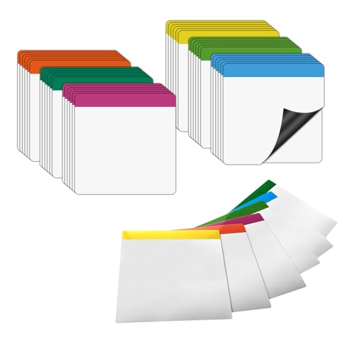 Quadratische Haftnotizblöcke, Magnete, 7,6 x 7,6 cm, trocken abwischbar, Farbkodierung, Schreiben auf kleinen Magnettafeln für Kühlschrank, 18 Stück von STTMGN