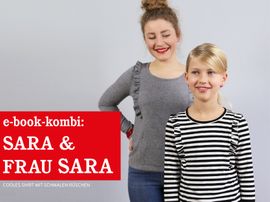 FRAU SARA & SARA Rüschenshirts im Partnerlook von STUDIO SCHNITTREIF