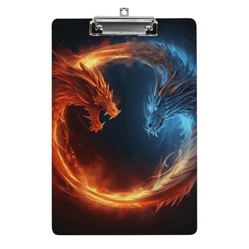 Acryl-Klemmbrett, A4-Größe, leicht und langlebig, mit Edelstahl-Aufhängeloch, Feuer- und Eisdrachen, tragbarer Dokumenten-Organizer, hält 80–100 Blatt für Büro, Zuhause, Gebrauch Acryl-Klemmbrett, A4-Größe, leicht und langlebig, mit Edelstahl-Aufhängeloch, Feuer- und Eisdrachen, tragbarer Dokumenten-Organizer, hält 80–100 Blatt für Büro, Zuhause, Gebrauch von STVNKML