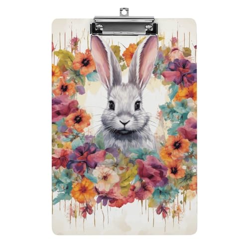 Acryl-Klemmbrett, A4-Größe, leicht und langlebig, mit Loch zum Aufhängen, Aquarell-Kaninchen und Blumen, tragbarer Dokumenten-Organizer, hält 80–100 Blatt für Büro, Zuhause, Gebrauch Acryl-Klemmbrett, A4-Größe, leicht und langlebig, mit Loch zum Aufhängen, Aquarell-Kaninchen und Blumen, tragbarer Dokumenten-Organizer, hält 80–100 Blatt für Büro, Zuhause, Gebrauch von STVNKML