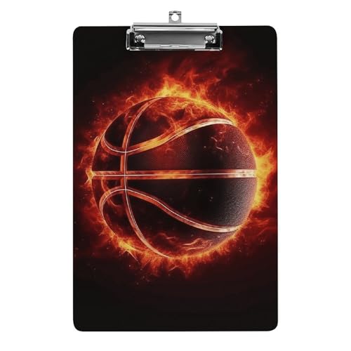 Acryl-Klemmbrett, A4-Größe, leicht und langlebig, mit Loch zum Aufhängen, Basketball im Feuer, tragbarer Dokumenten-Organizer, hält 80–100 Blatt für Büro, Zuhause, Gebrauch Acryl-Klemmbrett, A4-Größe, leicht und langlebig, mit Loch zum Aufhängen, Basketball im Feuer, tragbarer Dokumenten-Organizer, hält 80–100 Blatt für Büro, Zuhause, Gebrauch von STVNKML