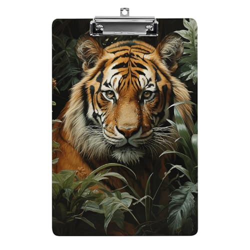 Acryl-Klemmbrett, A4-Größe, leicht und langlebig, mit Loch zum Aufhängen, Dschungeltiger tragbarer Dokumenten-Organizer, hält 80–100 Blatt für Büro, Zuhause, Gebrauch Acryl-Klemmbrett, A4-Größe, leicht und langlebig, mit Loch zum Aufhängen, Dschungeltiger tragbarer Dokumenten-Organizer, hält 80–100 Blatt für Büro, Zuhause, Gebrauch von STVNKML