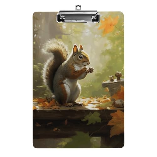 Acryl-Klemmbrett, A4-Größe, leicht und langlebig, mit Loch zum Aufhängen, Eichhörnchen frisst Nüsse, tragbarer Dokumenten-Organizer, hält 80–100 Blatt für Büro, Zuhause, Gebrauch Acryl-Klemmbrett, A4-Größe, leicht und langlebig, mit Loch zum Aufhängen, Eichhörnchen frisst Nüsse, tragbarer Dokumenten-Organizer, hält 80–100 Blatt für Büro, Zuhause, Gebrauch von STVNKML
