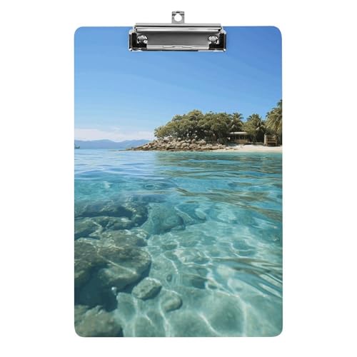 Acryl-Klemmbrett, A4-Größe, leicht und langlebig, mit Loch zum Aufhängen, Fiji Island und klares Meer, tragbarer Dokumenten-Organizer, hält 80–100 Blatt für Büro, Zuhause, Gebrauch Acryl-Klemmbrett, A4-Größe, leicht und langlebig, mit Loch zum Aufhängen, Fiji Island und klares Meer, tragbarer Dokumenten-Organizer, hält 80–100 Blatt für Büro, Zuhause, Gebrauch von STVNKML