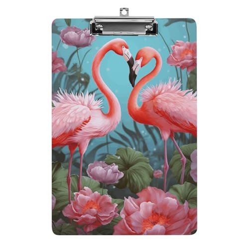Acryl-Klemmbrett, A4-Größe, leicht und langlebig, mit Loch zum Aufhängen, Flamingo-Liebesblumen, tragbarer Dokumenten-Organizer, hält 80–100 Blatt für Büro, Zuhause, Gebrauch Acryl-Klemmbrett, A4-Größe, leicht und langlebig, mit Loch zum Aufhängen, Flamingo-Liebesblumen, tragbarer Dokumenten-Organizer, hält 80–100 Blatt für Büro, Zuhause, Gebrauch von STVNKML