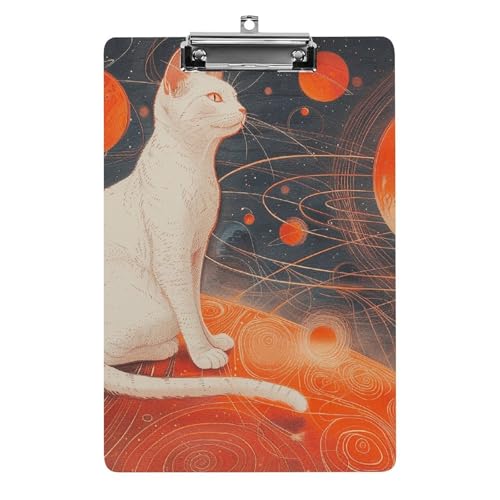 Acryl-Klemmbrett, A4-Größe, leicht und langlebig, mit Loch zum Aufhängen, Katzen und Planeten, tragbarer Dokumenten-Organizer, hält 80–100 Blatt für Büro, Zuhause, Gebrauch Acryl-Klemmbrett, A4-Größe, leicht und langlebig, mit Loch zum Aufhängen, Katzen und Planeten, tragbarer Dokumenten-Organizer, hält 80–100 Blatt für Büro, Zuhause, Gebrauch von STVNKML