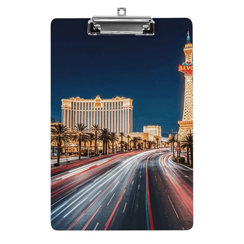 Acryl-Klemmbrett, A4-Größe, leicht und langlebig, mit Loch zum Aufhängen, Las Vegas Night Tragbarer Dokumenten-Organizer, hält 80–100 Blatt für Büro, Zuhause, Gebrauch Acryl-Klemmbrett, A4-Größe, leicht und langlebig, mit Loch zum Aufhängen, Las Vegas Night Tragbarer Dokumenten-Organizer, hält 80–100 Blatt für Büro, Zuhause, Gebrauch von STVNKML
