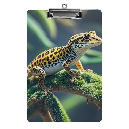 Acryl-Klemmbrett, A4-Größe, leicht und langlebig, mit Loch zum Aufhängen, Leopardenmuster, kleiner Gecko, tragbarer Dokumenten-Organizer, hält 80–100 Blatt für Büro, Zuhause, Gebrauch Acryl-Klemmbrett, A4-Größe, leicht und langlebig, mit Loch zum Aufhängen, Leopardenmuster, kleiner Gecko, tragbarer Dokumenten-Organizer, hält 80–100 Blatt für Büro, Zuhause, Gebrauch von STVNKML