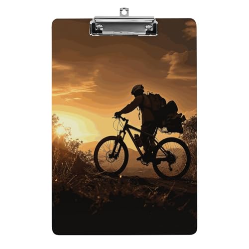 Acryl-Klemmbrett, A4-Größe, leicht und langlebig, mit Loch zum Aufhängen, Mountainbike am Abend, tragbarer Dokumenten-Organizer, hält 80–100 Blatt für Büro, Zuhause, Gebrauch Acryl-Klemmbrett, A4-Größe, leicht und langlebig, mit Loch zum Aufhängen, Mountainbike am Abend, tragbarer Dokumenten-Organizer, hält 80–100 Blatt für Büro, Zuhause, Gebrauch von STVNKML