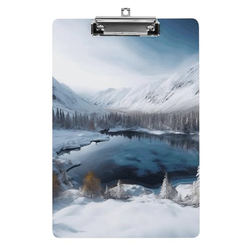 Acryl-Klemmbrett, A4-Größe, leicht und langlebig, mit Loch zum Aufhängen, Wintergebirge, Schneeszene, tragbarer Dokumenten-Organizer, hält 80–100 Blatt für Büro, Zuhause, Gebrauch Acryl-Klemmbrett, A4-Größe, leicht und langlebig, mit Loch zum Aufhängen, Wintergebirge, Schneeszene, tragbarer Dokumenten-Organizer, hält 80–100 Blatt für Büro, Zuhause, Gebrauch von STVNKML