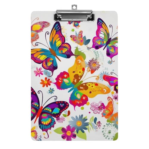 Acryl-Klemmbrett, A4-Größe, leicht und langlebig, mit Loch zum Aufhängen, bunte Schmetterlinge und Blumen, tragbarer Dokumenten-Organizer, hält 80–100 Blatt für Büro, Zuhause, Gebrauch Acryl-Klemmbrett, A4-Größe, leicht und langlebig, mit Loch zum Aufhängen, bunte Schmetterlinge und Blumen, tragbarer Dokumenten-Organizer, hält 80–100 Blatt für Büro, Zuhause, Gebrauch von STVNKML