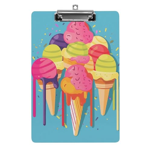 Acryl-Klemmbrett, A4-Größe, leicht und langlebig, mit Loch zum Aufhängen, buntes Eis, tragbarer Dokumenten-Organizer, hält 80–100 Blatt, für Büro, Zuhause, Gebrauch Acryl-Klemmbrett, A4-Größe, leicht und langlebig, mit Loch zum Aufhängen, buntes Eis, tragbarer Dokumenten-Organizer, hält 80–100 Blatt, für Büro, Zuhause, Gebrauch von STVNKML