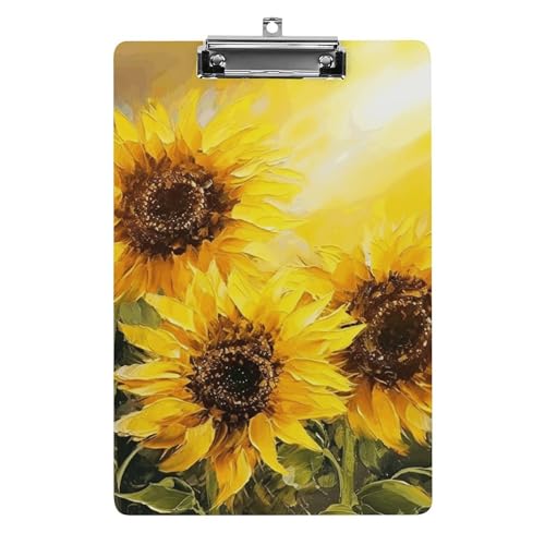 Acryl-Klemmbrett, A4-Größe, leicht und langlebig, mit Loch zum Aufhängen, gelbe Sonnenblumen, tragbarer Dokumenten-Organizer, hält 80–100 Blatt, für Büro, Zuhause, Gebrauch Acryl-Klemmbrett, A4-Größe, leicht und langlebig, mit Loch zum Aufhängen, gelbe Sonnenblumen, tragbarer Dokumenten-Organizer, hält 80–100 Blatt, für Büro, Zuhause, Gebrauch von STVNKML