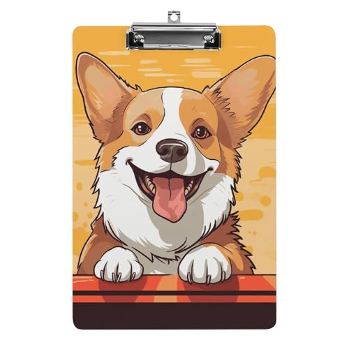 Acryl-Klemmbrett, A4-Größe, leicht und langlebig, mit Loch zum Aufhängen, niedlicher Corgi-Hund, tragbarer Dokumenten-Organizer, hält 80–100 Blatt für Büro, Zuhause, Gebrauch Acryl-Klemmbrett, A4-Größe, leicht und langlebig, mit Loch zum Aufhängen, niedlicher Corgi-Hund, tragbarer Dokumenten-Organizer, hält 80–100 Blatt für Büro, Zuhause, Gebrauch von STVNKML