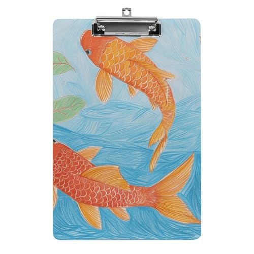 Acryl-Klemmbrett, A4-Größe, leicht und langlebig, mit Loch zum Aufhängen, orangefarbenes Fischmuster, tragbarer Dokumenten-Organizer, hält 80–100 Blatt, für Büro, Zuhause, Gebrauch Acryl-Klemmbrett, A4-Größe, leicht und langlebig, mit Loch zum Aufhängen, orangefarbenes Fischmuster, tragbarer Dokumenten-Organizer, hält 80–100 Blatt, für Büro, Zuhause, Gebrauch von STVNKML