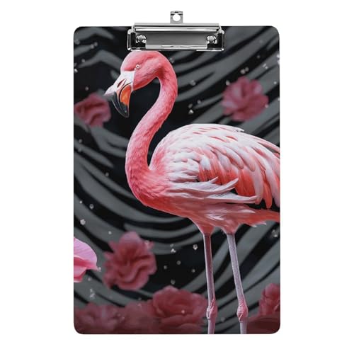 Acryl-Klemmbrett, A4-Größe, leicht und langlebig, mit Loch zum Aufhängen, rosa Flamingo, tragbar, hält 80–100 Blatt, für Büro, Zuhause, Gebrauch Acryl-Klemmbrett, A4-Größe, leicht und langlebig, mit Loch zum Aufhängen, rosa Flamingo, tragbar, hält 80–100 Blatt, für Büro, Zuhause, Gebrauch von STVNKML