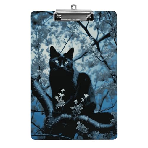 Acryl-Klemmbrett, A4-Größe, leicht und langlebig, mit Loch zum Aufhängen, schwarze Katze auf Baum, tragbarer Dokumenten-Organizer, hält 80–100 Blatt für Büro, Zuhause, Gebrauch Acryl-Klemmbrett, A4-Größe, leicht und langlebig, mit Loch zum Aufhängen, schwarze Katze auf Baum, tragbarer Dokumenten-Organizer, hält 80–100 Blatt für Büro, Zuhause, Gebrauch von STVNKML