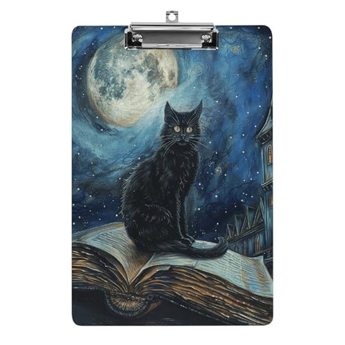 Acryl-Klemmbrett, A4-Größe, leicht und langlebig, mit Loch zum Aufhängen, sitzende schwarze Katze, tragbarer Dokumenten-Organizer, hält 80–100 Blatt für Büro, Zuhause, Gebrauch Acryl-Klemmbrett, A4-Größe, leicht und langlebig, mit Loch zum Aufhängen, sitzende schwarze Katze, tragbarer Dokumenten-Organizer, hält 80–100 Blatt für Büro, Zuhause, Gebrauch von STVNKML