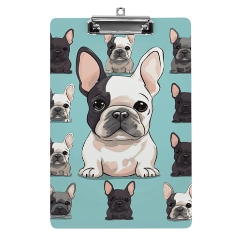 Acryl-Klemmbrett, A4-Größe, leicht und langlebig, mit Loch zum Aufhängen aus Edelstahl, niedliche französische Bulldogge, tragbarer Dokumenten-Organizer, hält 80–100 Blatt für Büro, Zuhause, Gebrauch Acryl-Klemmbrett, A4-Größe, leicht und langlebig, mit Loch zum Aufhängen aus Edelstahl, niedliche französische Bulldogge, tragbarer Dokumenten-Organizer, hält 80–100 Blatt für Büro, Zuhause, Gebrauch von STVNKML
