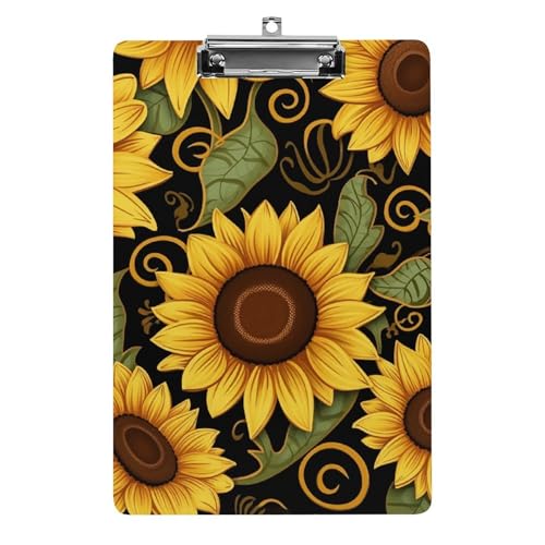 Acryl-Klemmbrett, A4-Größe, leicht und langlebig, mit Loch zum Aufhängen aus Edelstahl, schöne Sonnenblume, tragbarer Dokumenten-Organizer, hält 80–100 Blatt für Büro, Zuhause, Gebrauch Acryl-Klemmbrett, A4-Größe, leicht und langlebig, mit Loch zum Aufhängen aus Edelstahl, schöne Sonnenblume, tragbarer Dokumenten-Organizer, hält 80–100 Blatt für Büro, Zuhause, Gebrauch von STVNKML