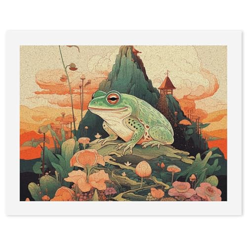 STVNKML Malen nach Zahlen-Set für Erwachsene und Anfänger, DIY Erwachsene Malen nach Zahlen Kits auf Leinwand, Frosch auf Berg, digitale Ölzahlen, Malerei-Kits für Heimdekoration, Geschenk, 30 x 40 cm von STVNKML