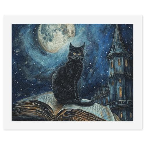 STVNKML Malen nach Zahlen-Set für Erwachsene und Anfänger, DIY Erwachsene Malen nach Zahlen Kits auf Leinwand, Sitzende schwarze Katze, digitale Ölnummern-Malerei-Kits für Heimdekoration, Geschenk, 40 STVNKML Malen nach Zahlen-Set für Erwachsene und Anfänger, DIY Erwachsene Malen nach Zahlen Kits auf Leinwand, Sitzende schwarze Katze, digitale Ölnummern-Malerei-Kits für Heimdekoration, Geschenk, 40 von STVNKML