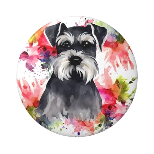 Schnauzer Knopfnadeln, 6,1 cm, rund, Metall, personalisierbar, für Bild, Foto, Bastelbedarf, Weihnachten, Party, Projekte, 12 Stück von STVYUKL