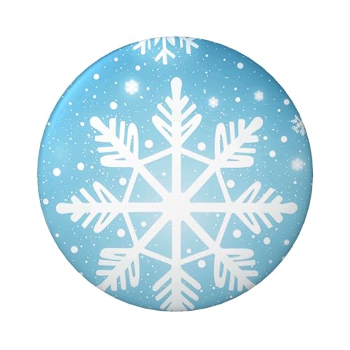 Winter-Schneeflocken-Knopfnadeln, 6,1 cm, rund, Metall, personalisiertes Bild, Foto, Anstecknadel-Set für Bastelbedarf, Weihnachten, DIY-Projekte, 20 Stück von STVYUKL