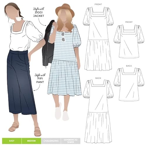 Style Arc Schnittmuster – Clementine gewebtes Oberteil und Kleid (Größen 18–30) von STYLEARC