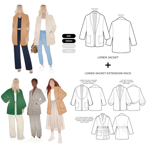 Style Arc Schnittmuster – Loren-Jacke plus Erweiterungspaket (Größen 04–16) von STYLEARC