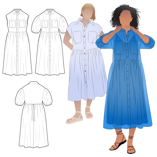 Style Arc Schnittmuster – Smaragdgrünes gewebtes Kleid (Größen 04–16) von STYLEARC