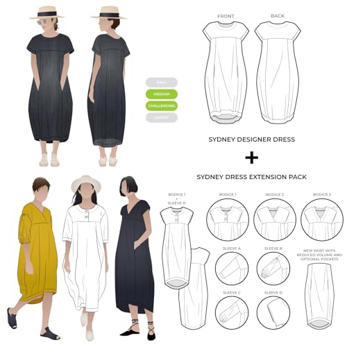 Style Arc Schnittmuster – Sydney Designer-Kleid plus Erweiterungspaket (Größen 18–30) von STYLEARC