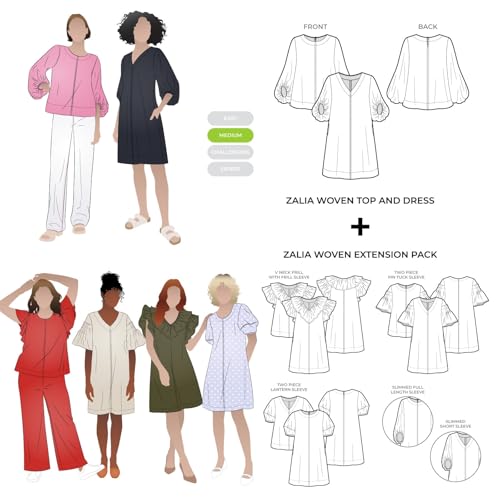 Style Arc Schnittmuster – Zalia Oberteil und Kleid plus Erweiterungspaket (Größen 18–30) von STYLEARC
