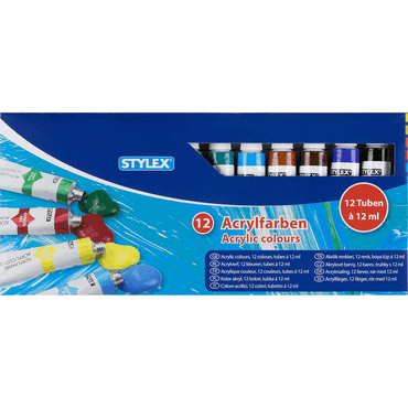 STYLEX Acrylfarbe - 12 Tuben á 12 ml von STYLEX