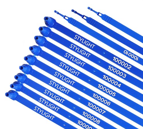 STYLIGHT - 100 Kunststoff-Dichtungen für Anhänger und LKW, manipulationssichere Versanddichtungen (blau) von STYLIGHT
