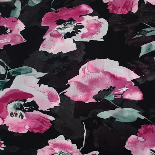STYLISH FABRIC 147,3 cm breiter bedruckter Hi-Multi-Chiffon-gewaschener Stoff, weiches Material, Bekleidung, Vorhänge, Stirnband, Accessoires, Heimdekoration, Schule und DIY-Projekt, 2,7 m von STYLISH FABRIC