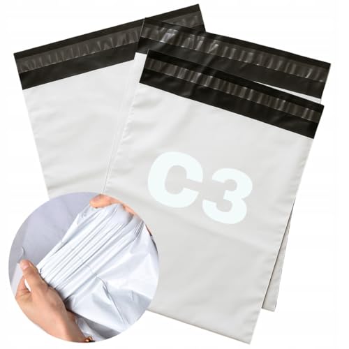 STYLIZER Versandtaschen Warensendung C3 350 x 460 mm 53 µm 50 Stück - Versandtüten für Kleidung & Einzelhandel - Blickdichte Verpackungstüten Selbstklebend - Wasserdichte & Reißfeste Versandtasche STYLIZER Versandtaschen Warensendung C3 350 x 460 mm 53 µm 50 Stück - Versandtüten für Kleidung & Einzelhandel - Blickdichte Verpackungstüten Selbstklebend - Wasserdichte & Reißfeste Versandtasche von STYLIZER