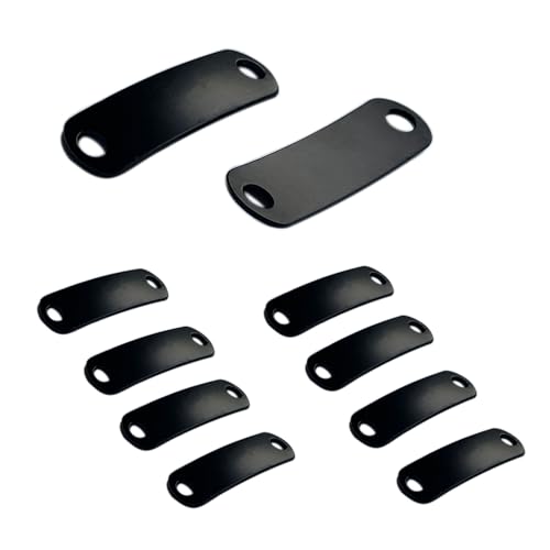 Paracord-Anhänger aus Metall, schwarz, 10 Stück, Doppelloch-Design Paracord-Anhänger aus Metall, schwarz, 10 Stück, Doppelloch-Design von SU LIFE