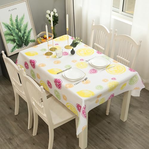 SUAVER Tischdecke, abwischbar, wasserdicht, öldicht, abwischbar, PVC, für Abendessen, Picknick, Tischdecke, Schutz für Küche, Party, Picknick, Terrasse, Garten, Dekoration, Zitrone, 137 x 180 cm von SUAVER