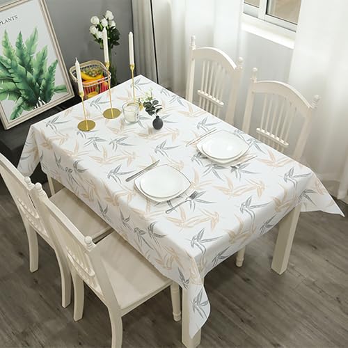 SUAVER Tischdecke, abwischbar, wasserdicht, öldicht, abwischbar, PVC, für Abendessen, Picknick, Tischdecke, Schutz für Küche, Party, Picknick, Terrasse, Garten (Blätter, 137 x 152 cm) von SUAVER