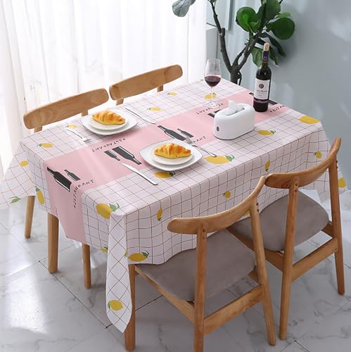 SUAVER Tischdecke, abwischbar, wasserdicht, öldicht, abwischbar, PVC, für Abendessen, Picknick, Tischdecke, Schutz für Küche, Party, Picknick, Terrasse, Garten (Geschirr, 137 x 180 cm) von SUAVER