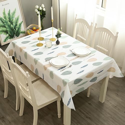 SUAVER Tischdecke, abwischbar, wasserdicht, öldicht, abwischbar, PVC, für Abendessen, Picknick, Tischdecke, Schutz für Küche, Party, Picknick, Terrasse, Gartendekoration (Blatt, 137 x 137 cm) von SUAVER