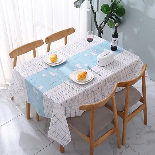 SUAVER Tischdecke, abwischbar, wasserdicht, öldicht, abwischbar, PVC, für Abendessen, Picknick, Tischdecke, Schutz für Küche, Party, Picknick, Terrasse, Gartendekoration (Eiscreme, 137 x 180 cm) von SUAVER