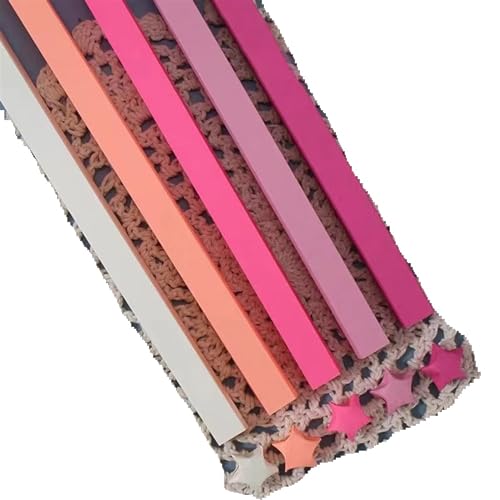 SUBLXPoten Origami Sterne Papier Papierstreifen Origami-Sterne, Papierstreifen, doppelseitig, Glücksstern, Origami-Dekoration, Faltpapier, Kunsthandwerk(Color:08-Pink) von SUBLXPoten